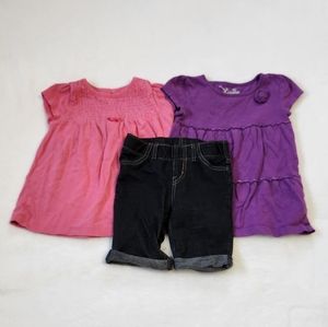 Girls 3 T Bundle,  Short Sleeve Shirts and Shorts